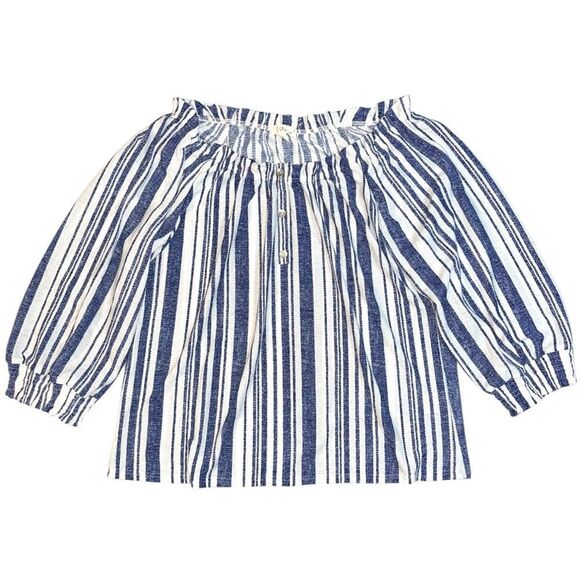Tea, Please Women’s Striped Off-Shoulder Blouse | Size S - Picture 2 of 3